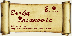 Borka Mašanović vizit kartica